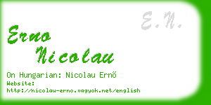 erno nicolau business card
